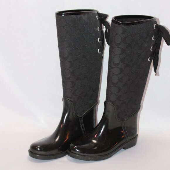 Coach Tristee Outline Signature Back Lace-up Boots - Picture 12 of 16